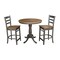 International Concepts Round 36 in Rd Extension Dining Table, 2 RTA Counter Ht Stools, Hickory/Coal, 36 W, 48 L, 35.3 in H K45-36RXT-6B-S6172-2 - alternate 1